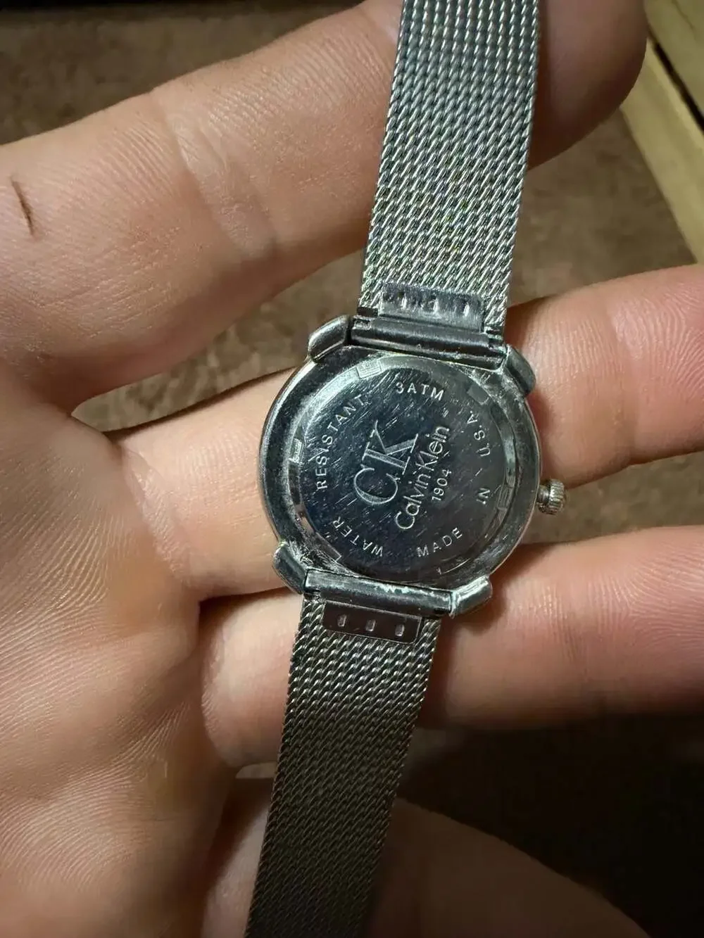 Calvin Klein ck 1904 Vintage Quartz Watch Blue Dial Mesh Strap